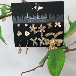 Nicole Miller Women’s Fashionable 9pair Earrings